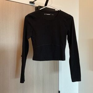 TNA Action Black Crewneck Long Sleeve Crop size Small